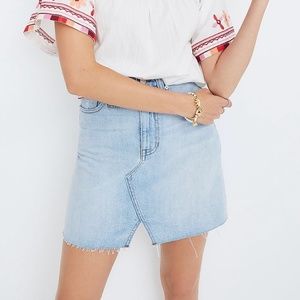 Rigid Denim A-Line Mini Skirt: Cutout Edition